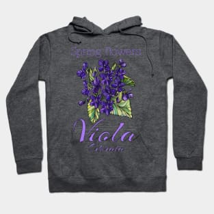 Viola-Vintage Viola -Spring Flowers Viola Odorata Hoodie